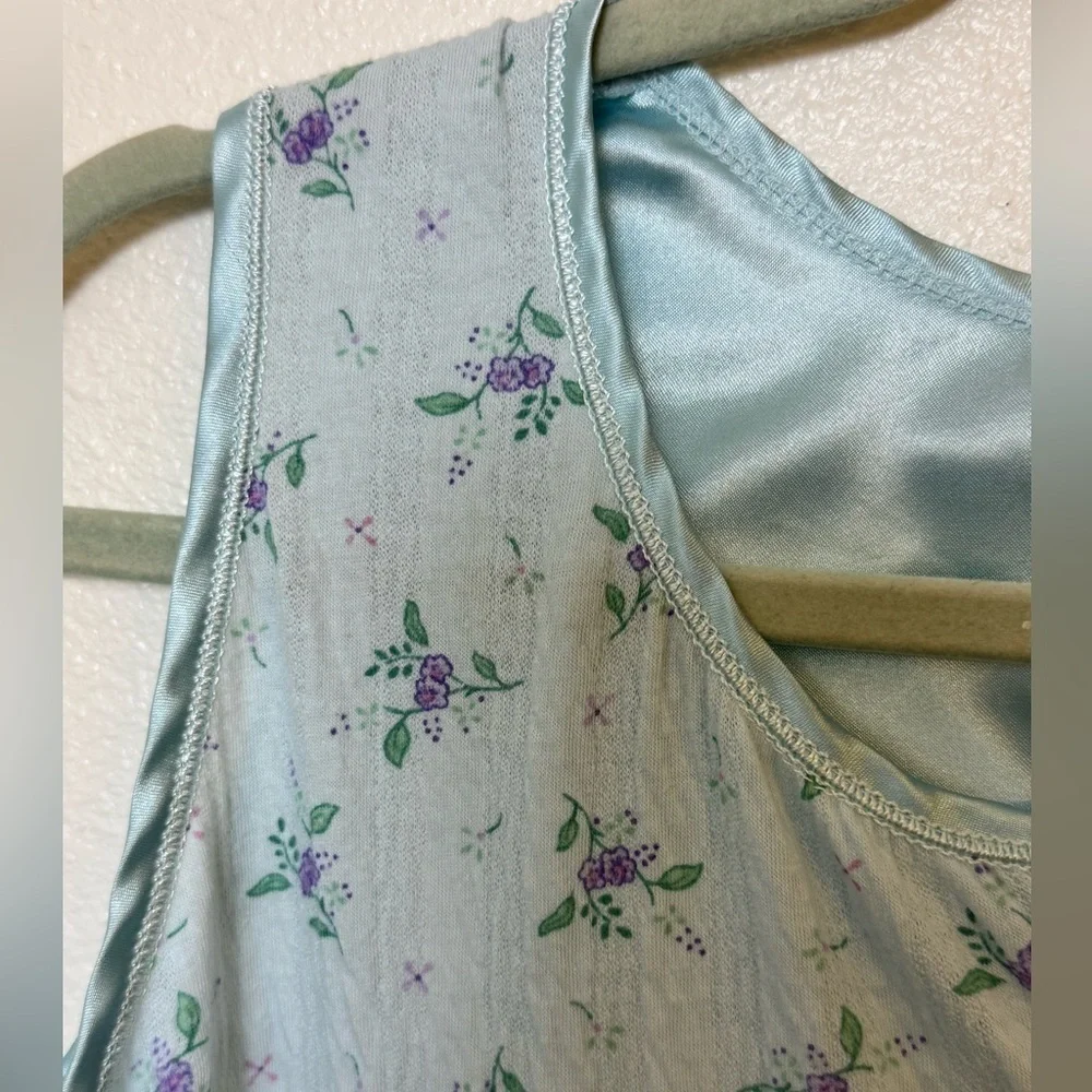 Vanity Fair Light Blue Floral Nightgown